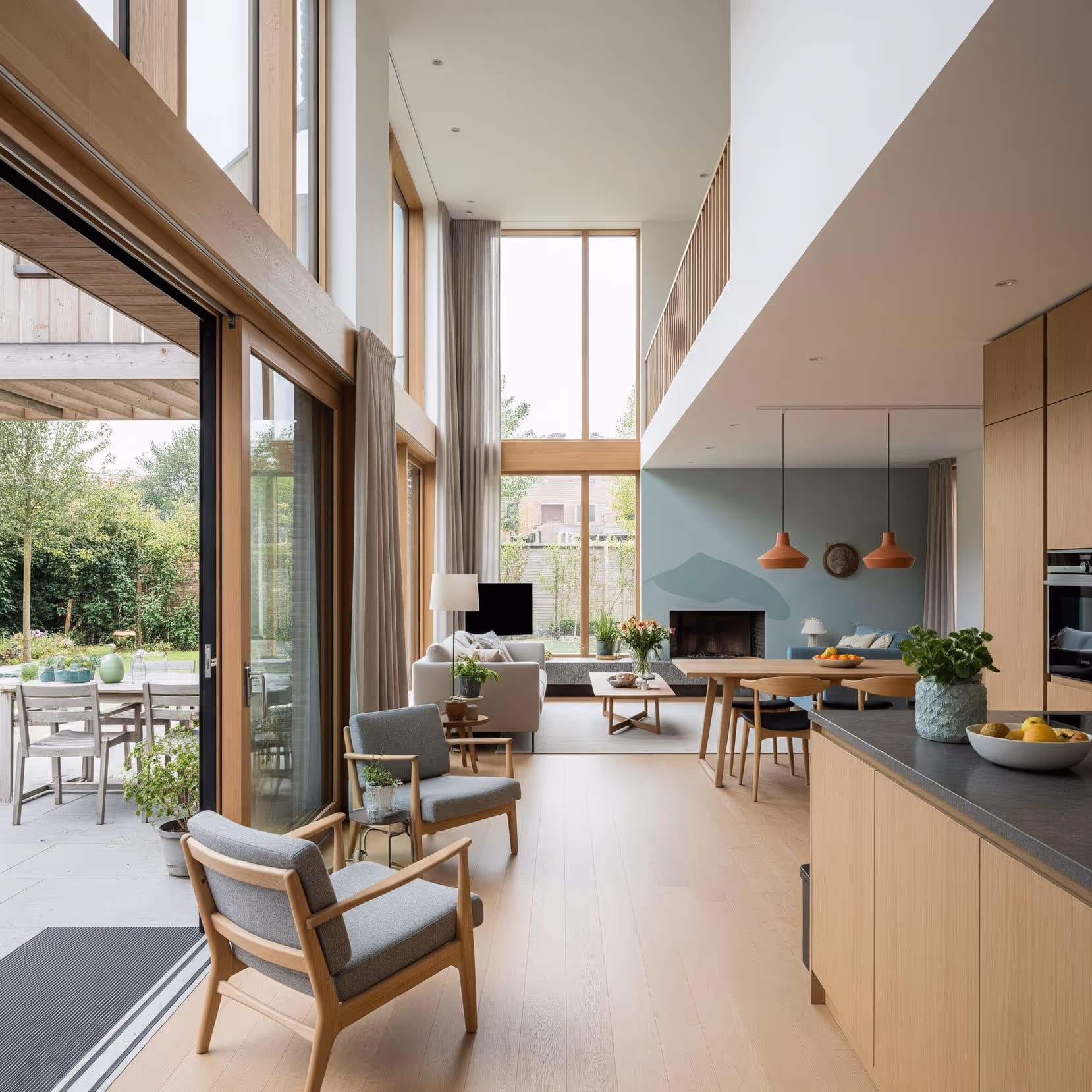 duurzame nederlandse woning met ruime woonkamer