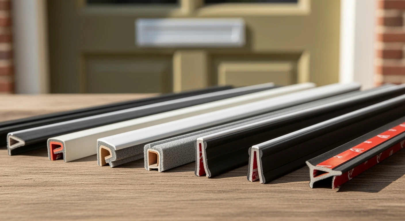 Tochtstrips: Diverse profielen (P, D, E) voor deur & raam, tegen tocht en energieverlies.